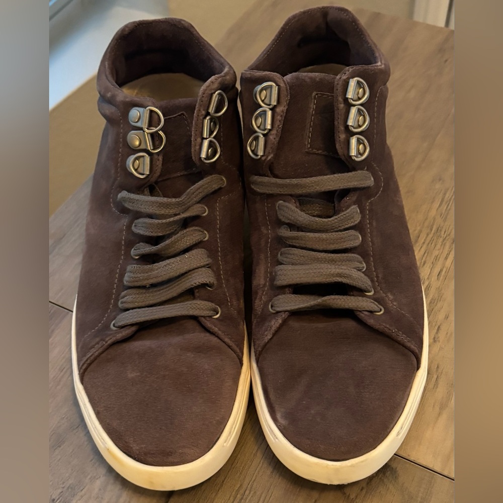 Gray Suede Rag & Bone lace up hi-top suede sneakers, size 38, NWT!